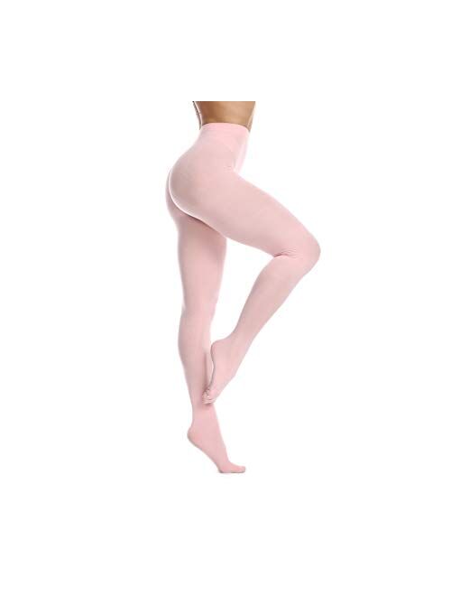 Women's 80 Denier Soft Semi Opaque Solid Color Footed Pantyhose Tights