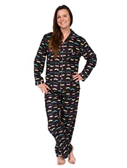 Leisureland Women's Cotton Flannel Long Sleeve Pajama Set, PJs Sleepwear