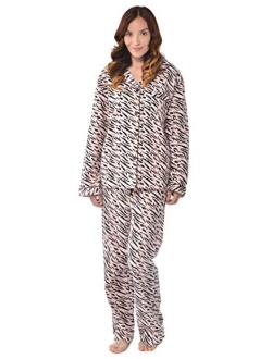 Leisureland Women's Cotton Flannel Long Sleeve Pajama Set, PJs Sleepwear