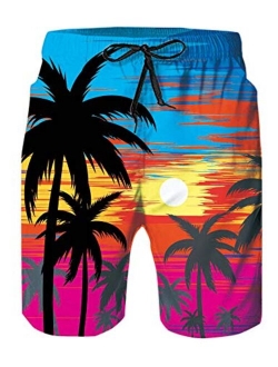 TUONROAD Mens 3D Printed Funny Swim Trunks Quick Dry Beachwear Sports Running Swim Board Shorts Mesh Lining