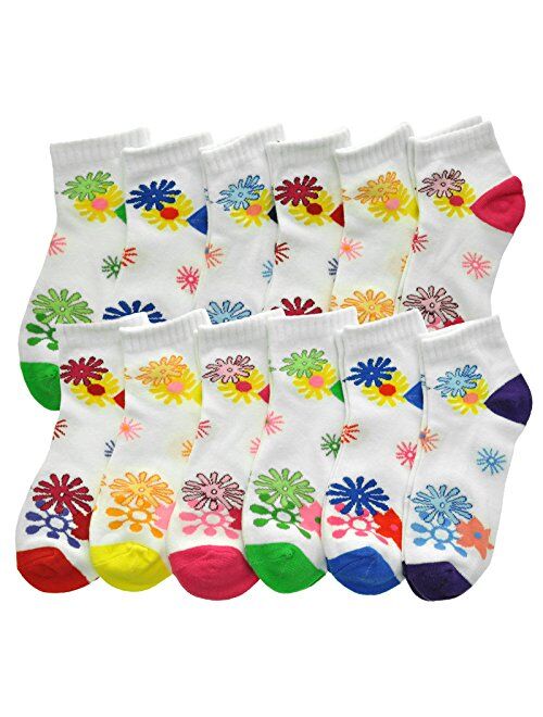 Angelina Cotton Variety Low Cut Trainer Socks (12-Pack)