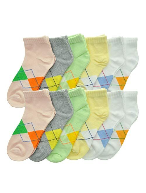 Angelina Cotton Variety Low Cut Trainer Socks (12-Pack)