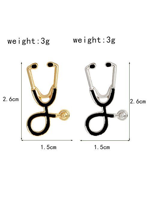 Comidox 6pcs Creative Personality Doctor Nurse Stethoscope Enamel Lapel Pin Cute Schoolbag Micro Cap Top Lapel Badge