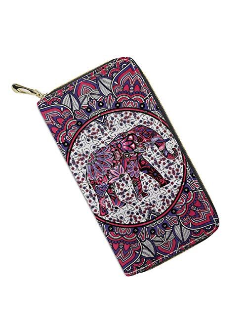 Mumeson Boho Style Women Travel Wallet Long Coin Purse Clutch Cell Phone Case