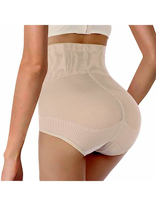 Nebility Women Butt Lifter Shapewear Hi-Waist Double Tummy Control Panty Waist Trainer Body Shaper