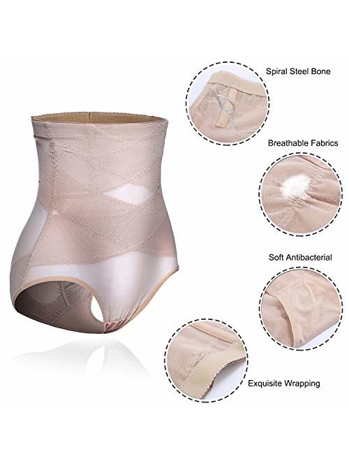 Nebility Women Butt Lifter Shapewear Hi-Waist Double Tummy Control Panty Waist Trainer Body Shaper