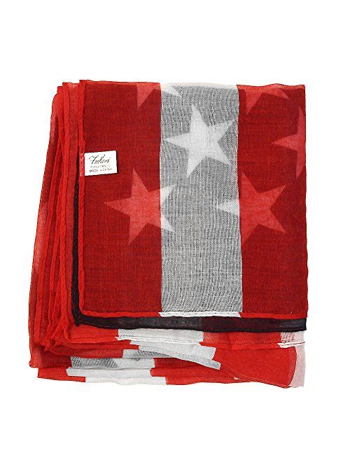 Falari Large USA American Flag Scarf Beach Wrap Soft Lightweight 72" X 36"