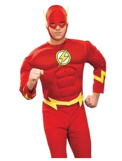 Men's Dc Heroes and Villains Collection Deluxe Muscle Chest Flash Costume