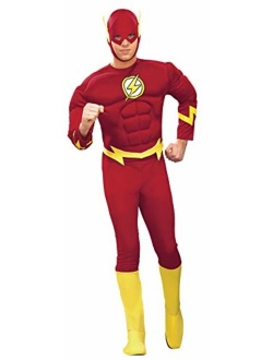 Men's Dc Heroes and Villains Collection Deluxe Muscle Chest Flash Costume