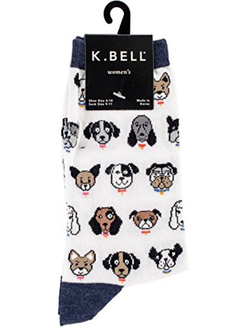 K. Bell Socks Women's Dog Lover Novelty Casual Crew Socks