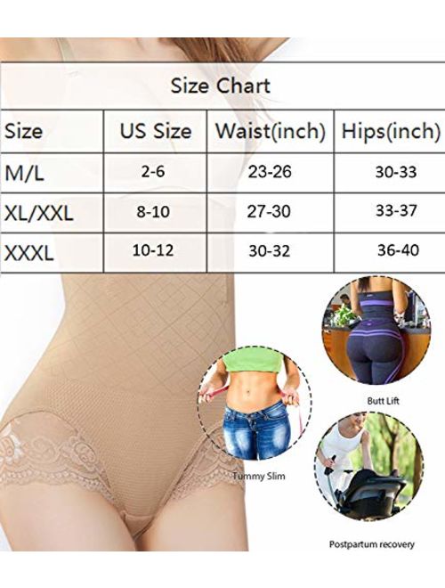 SURE YOU LIKE Women Hi-Waist Body Shaper Butt Lifter Panties Tummy Control Shapewear Waist Trainer Slimming Underwear