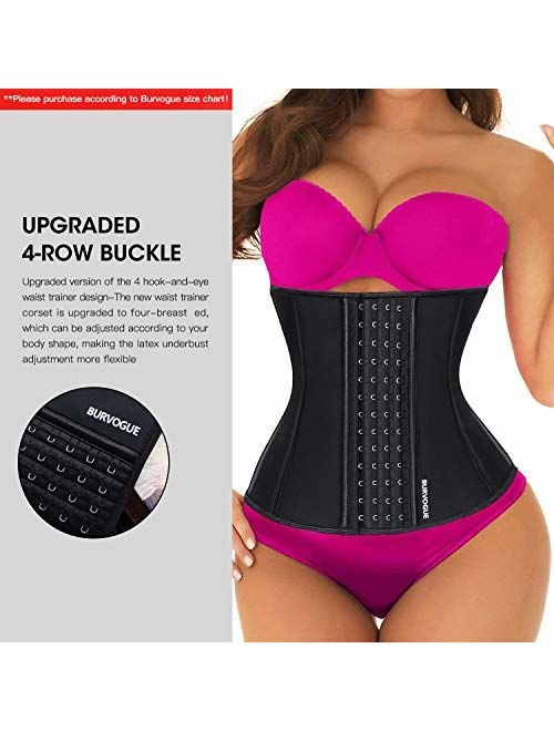 Burvogue Waist Trainer for Weight Loss-Women Trimmer Slimmer Belt Latex Corset Cincher Body Shaper