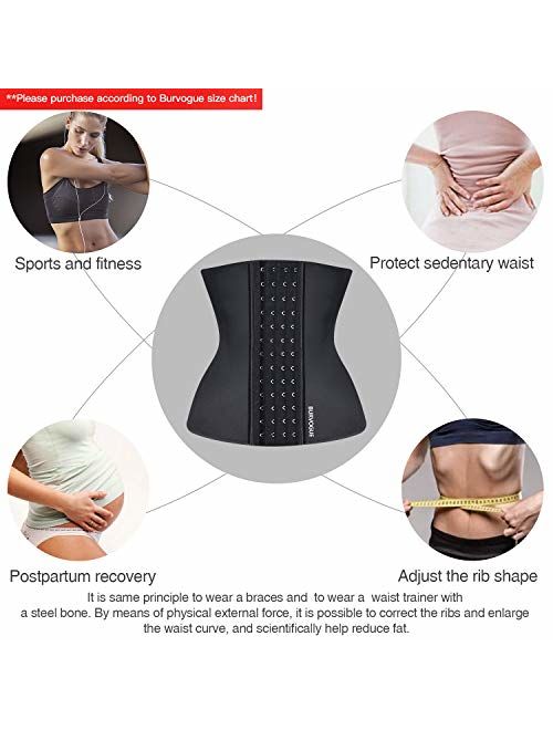 Burvogue Waist Trainer Corset for Weight Loss Women Latex Corset Body  Shaper Tummy Waist Cincher Slimming Shaper Belt Shapewear