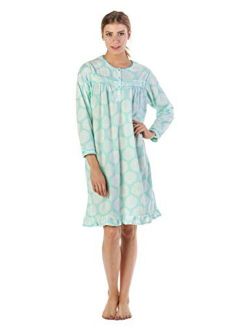 Casual Nights Women's Cozy Long Sleeve Fleece Nightgown