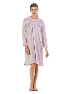 Casual Nights Women's Cozy Long Sleeve Fleece Nightgown