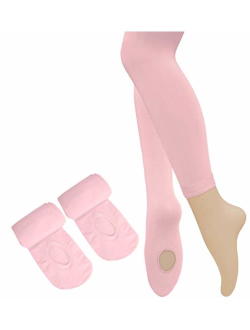 Dancina Dance Ballet Tights for Girls & Women - Ultra-Soft Convertible Transition Tights