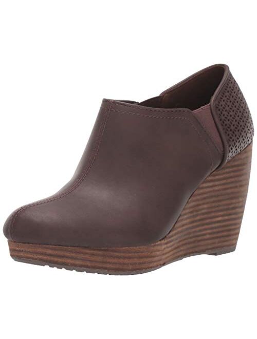 Dr. Scholl's Shoes Brown Synthetic Harlow High Heel Wedges Boot