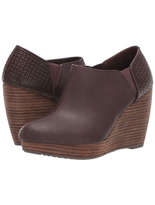 Dr. Scholl's Shoes Brown Synthetic Harlow High Heel Wedges Boot