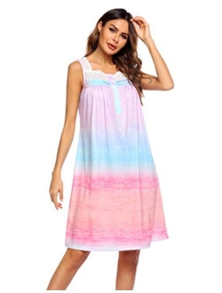 Women's Comfort Cotton Nightshirt Sleeveless Sleepwear Nightgowns S-XXL