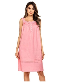 Women's Comfort Cotton Nightshirt Sleeveless Sleepwear Nightgowns S-XXL