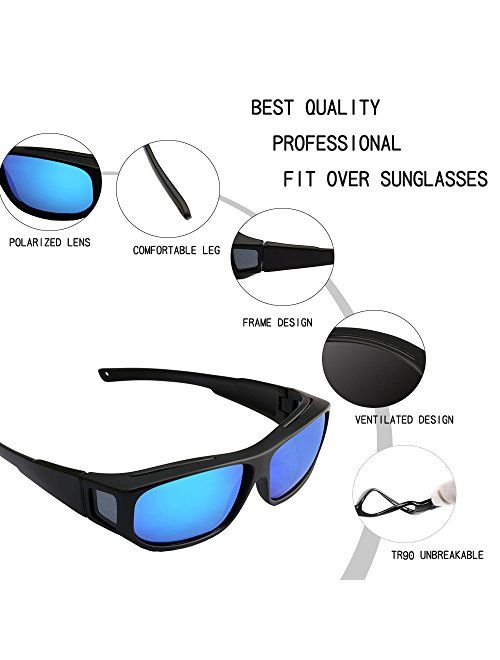 Unisex Wear Over Prescription Sunglasses - Polarized Fit Over Sun Glasses