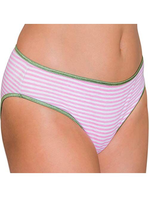 Sexy Basics Womens 12 Pack 100% Cotton Hi-Cut Panty Briefs -Assorted Colors & Prints