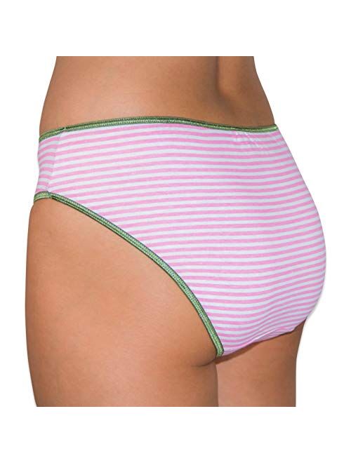 Sexy Basics Womens 12 Pack 100% Cotton Hi-Cut Panty Briefs -Assorted Colors & Prints