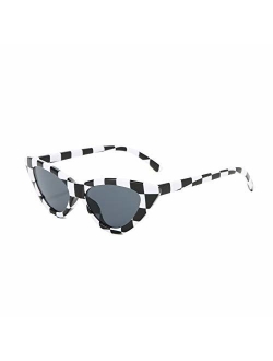 YOSHYA Retro Vintage Narrow Cat Eye Sunglasses for Women Clout Goggles Plastic Frame