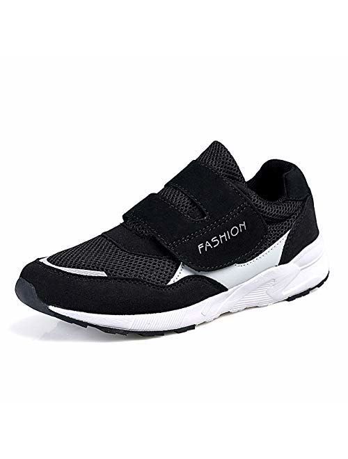 Leader Show Women's Elderly Casual Comfort Walking Shoe Safety Flats Non-Slip Hook & Loop Sneakers