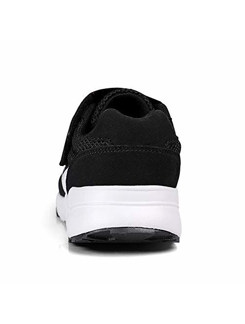 Leader Show Women's Elderly Casual Comfort Walking Shoe Safety Flats Non-Slip Hook & Loop Sneakers