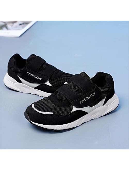 Leader Show Women's Elderly Casual Comfort Walking Shoe Safety Flats Non-Slip Hook & Loop Sneakers