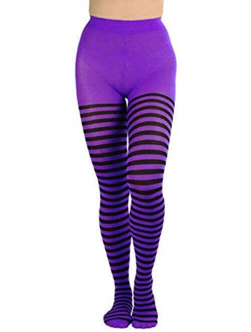 ToBeInStyle Women's Nylon Horizontal Striped Tights