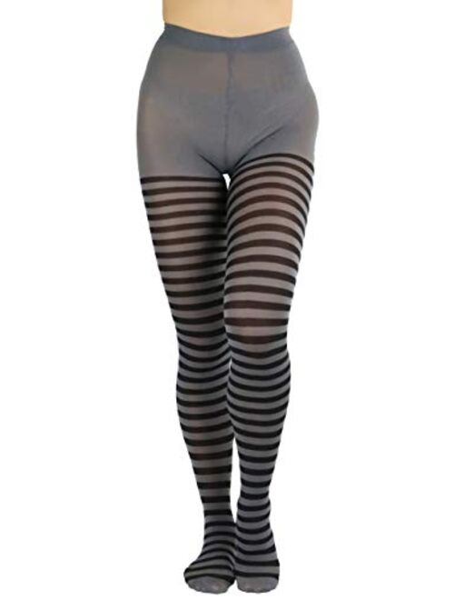 ToBeInStyle Women's Nylon Horizontal Striped Tights