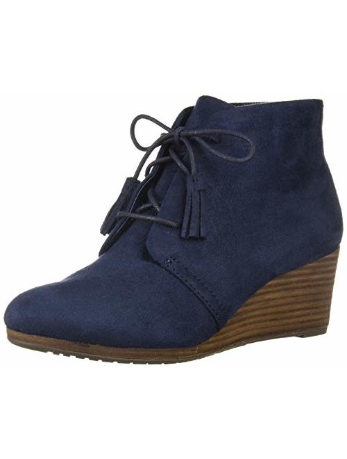 Dr. Scholl's Shoes Brown Suede Dakota Lace Up Wedges Boot