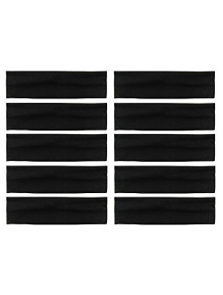 Styla Hair 10 Pack Yoga Headbands - Elastic Cotton Multi-Function Sports Head Bands Stretchy Wraps