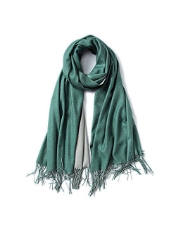 FORTREE Cashmere Feel Scarf - Lightweight Scarfs for Women, Large Soft 2 Tone Shawls and Wraps (10 Colors Available)