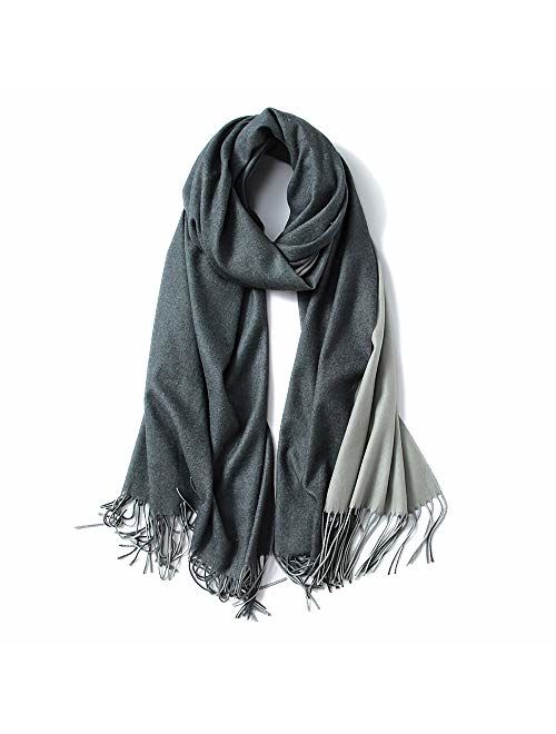 FORTREE Cashmere Feel Scarf - Lightweight Scarfs for Women, Large Soft 2 Tone Shawls and Wraps (10 Colors Available)