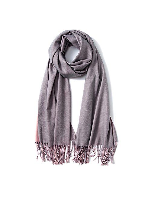 FORTREE Cashmere Feel Scarf - Lightweight Scarfs for Women, Large Soft 2 Tone Shawls and Wraps (10 Colors Available)