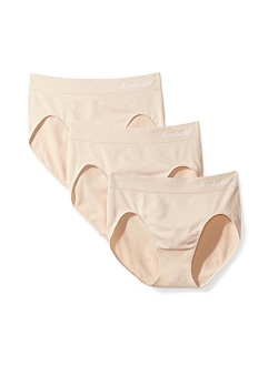 Amazon Brand - Arabella Women's Seamless Hi Cut Brief Panty, 3 Pack