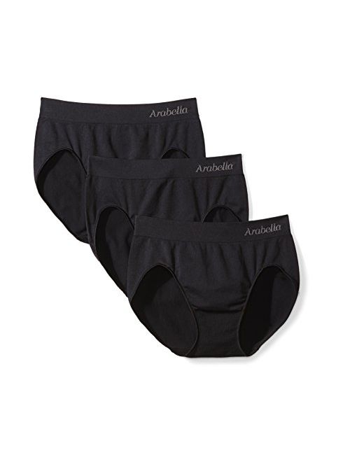 Amazon Brand - Arabella Women's Seamless Hi Cut Brief Panty, 3 Pack