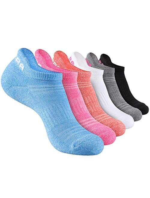 LITERRA Womens Ankle Socks Low Cut Athletic Sports Running Cushioned Tab Socks 6 Pack