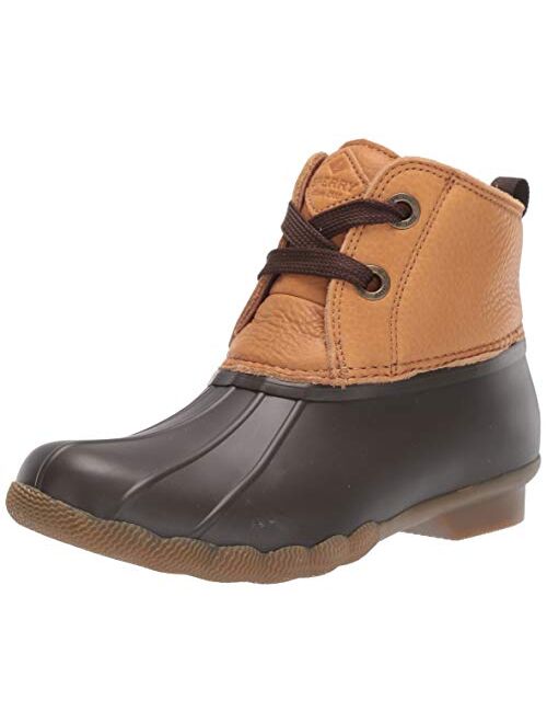 Sperry Top-Sider Women's Saltwater 2-Eye Leather Brown/Navy Rain Boot