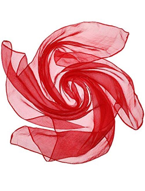 Satinior Chiffon Scarf Square Handkerchief Satin Ribbon Scarf Neck Scarf for Women Girls Ladies Favor