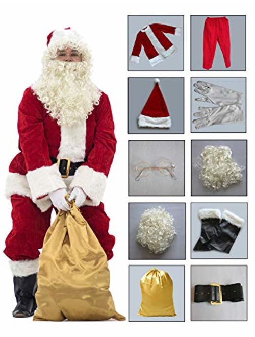 PAMPAS Crimson Regency Plush Santa Suit 10pc.