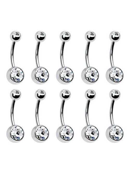 Coolrunner 14G Belly Button Ring Body Jewelry Piercing 10 Pack