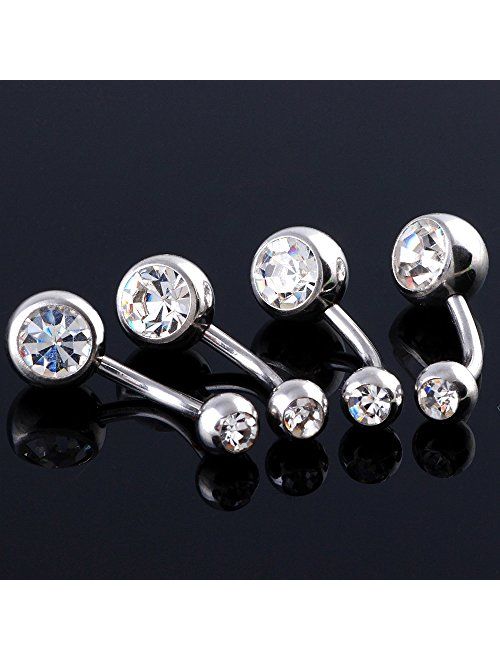 Coolrunner 14G Belly Button Ring Body Jewelry Piercing 10 Pack