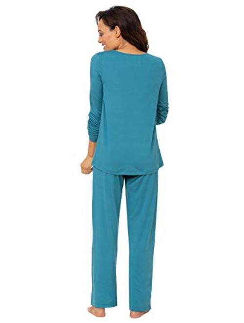 Addison Meadow Ladies Pajamas Soft - Womens Pajamas Set, Tie Neck