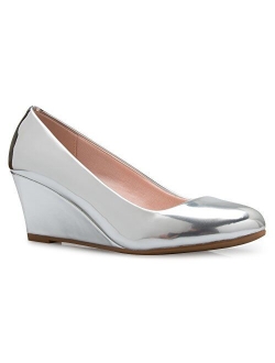 Olivia K Women's Adorable Low Wedge Heel Shoe - Easy