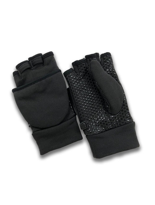 AL1505, Men's Softshell Multi-Purpose Flip-Top Glove, BLACK (One Size Fits Most)