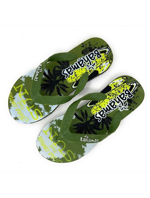 Bahamas Flip Flops for Men Sandals Slippers Beach Comfort Tropical Prints